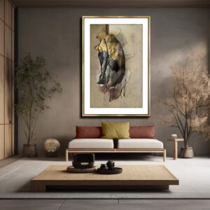 Black Golden Stillness abstract art by Steve Anderson