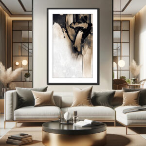 Ebony and Gold Dance abstract art by Steve Anderson