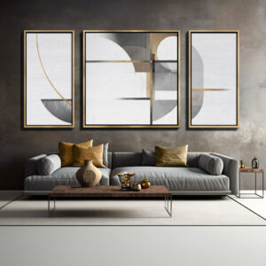 Golden Flow (Triptych Set) abstract art by Steve Anderson