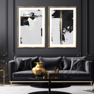 Whispering Gold (Set of 2) abstract art by Steve Anderson
